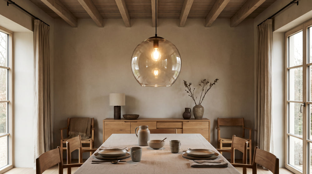 Transparent glass pendant lights