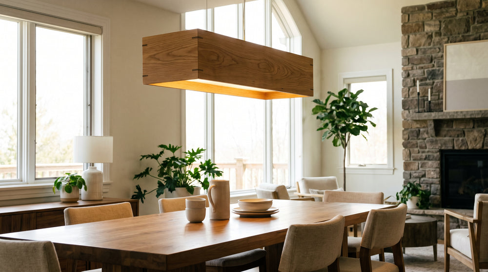 Wooden LED pendant lights