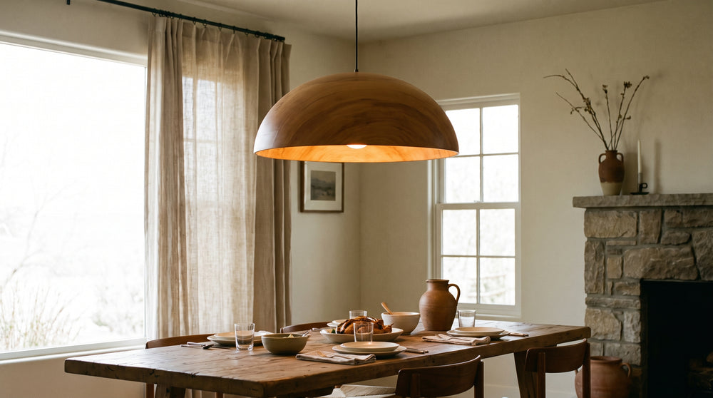 Wooden pendant lights