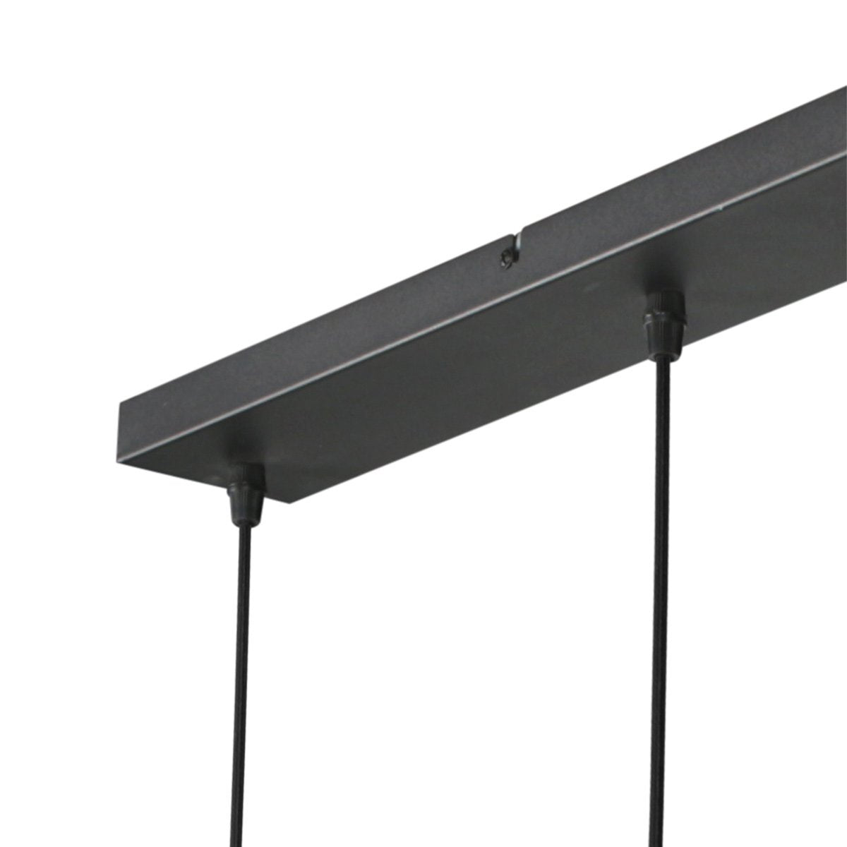HaloSwap 4288ZW – Suspension allongée noire avec des abat-jours de teinte crème chaude