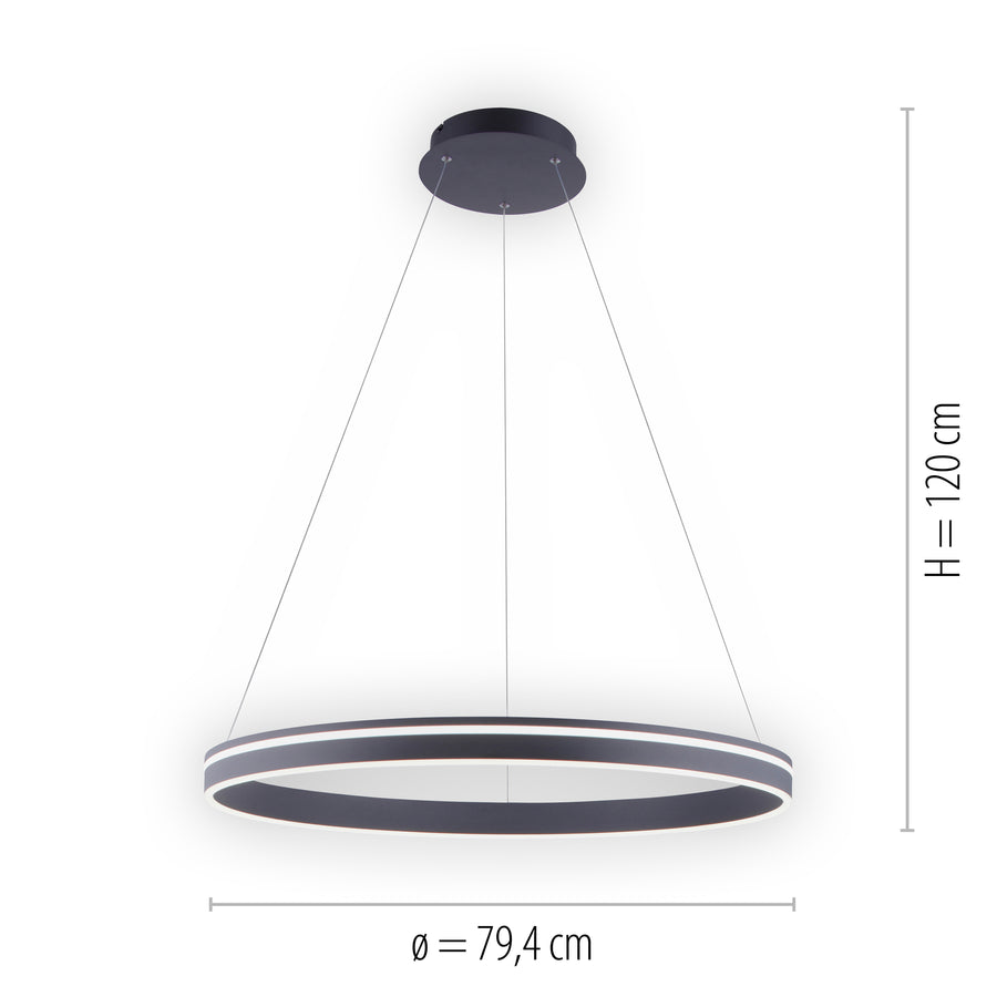 Suspension Q-Vito anthracite, L 79,4 cm