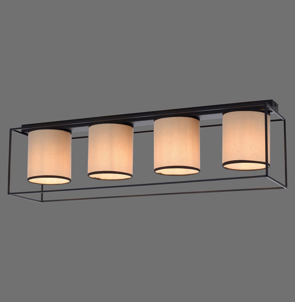 Plafonnier Raven 4 lumières beige et noir