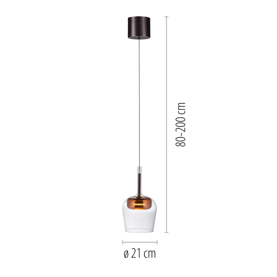 Suspension Q-Kon cuivrée, verre