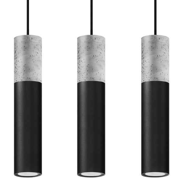 BORGIO 3L black pendant lamp
