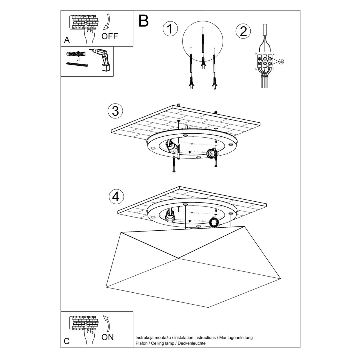 Plafonnier HEXA 35 argent
