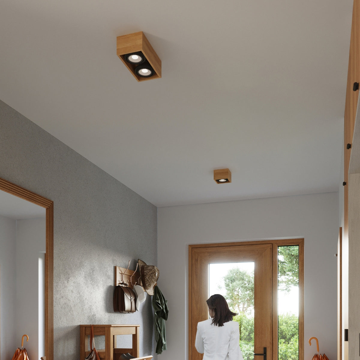 Plafonnier QUATRO 1 bois naturel