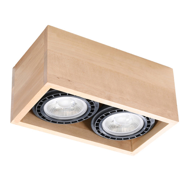 QUATRO 2 natural wood ceiling light