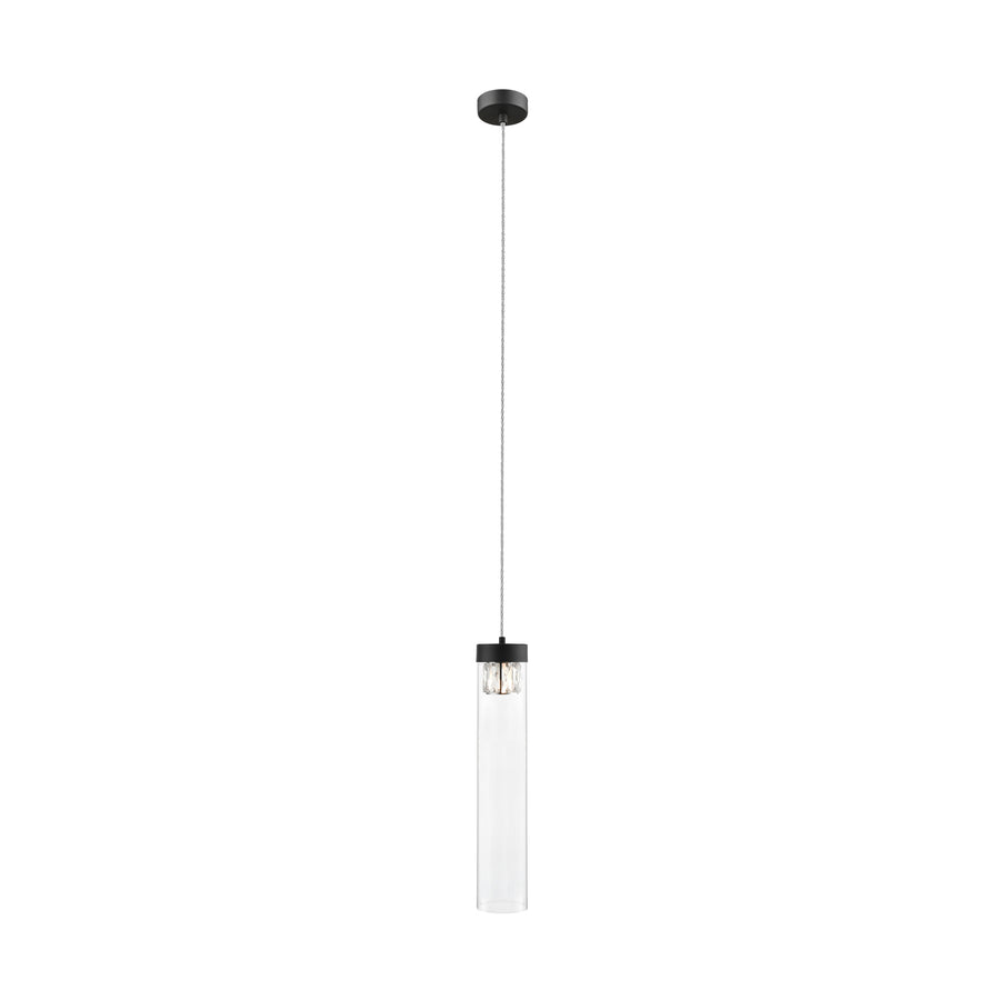 Vue d'ensemble de la suspension avec câble réglable et embase plafond noire