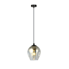 Istar 1-light black pendant, graphite glass
