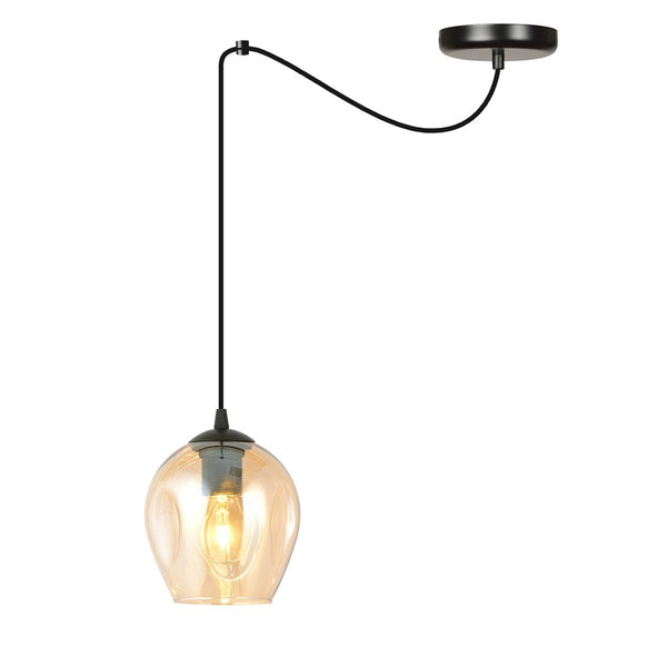 Black Level pendant lamp, amber glass