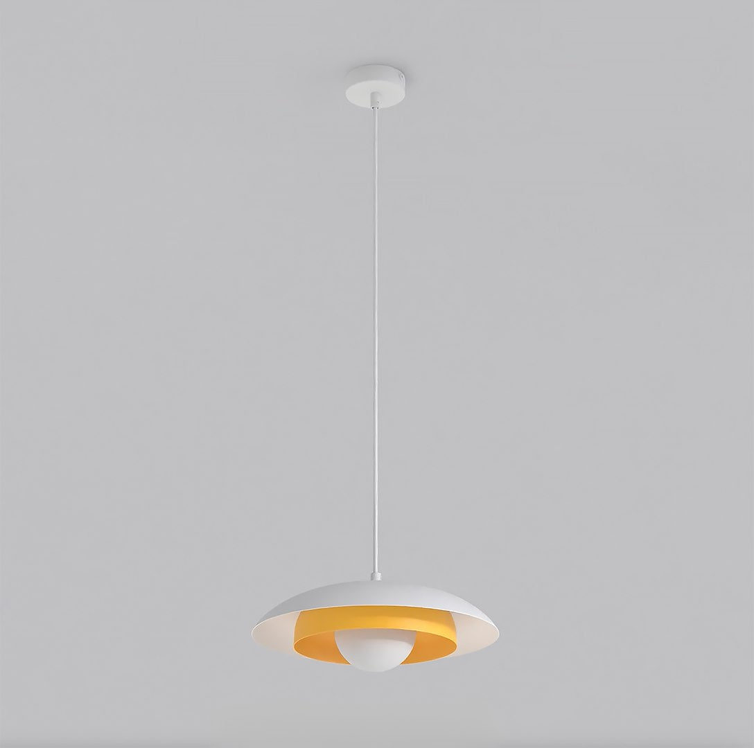 Skin 1-light white and orange pendant light