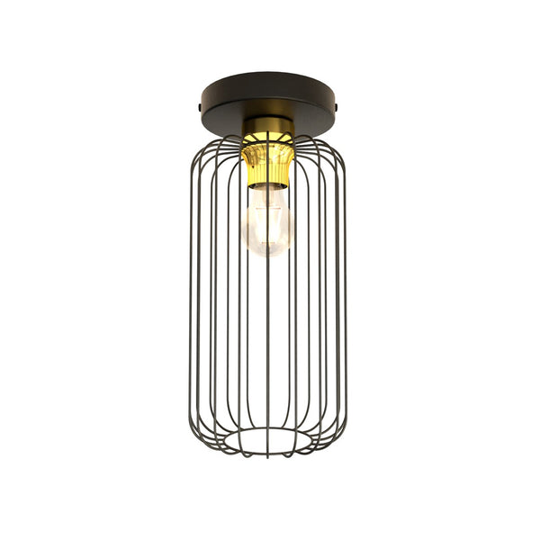 Barn 1-light ceiling light, black and gold