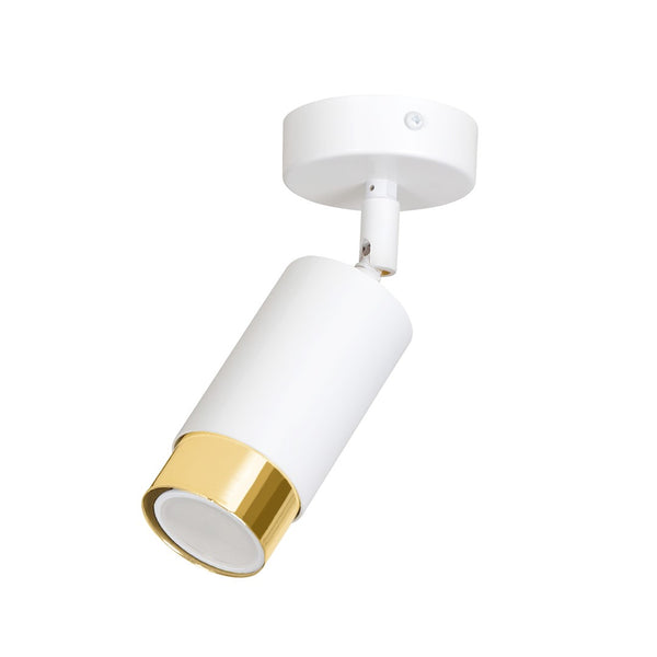 Hiro 1-light spotlight white and gold