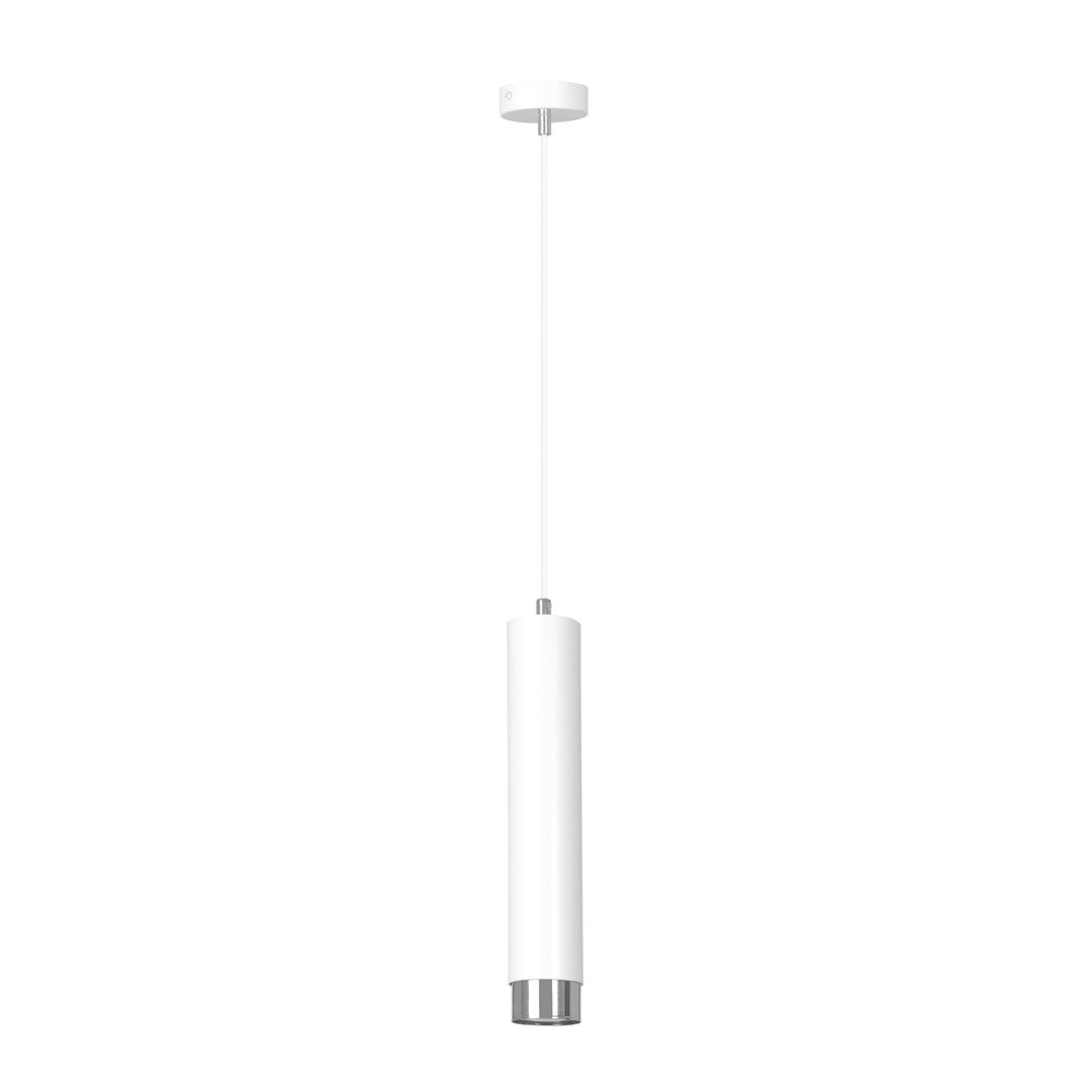 Kibo 1-light white and chrome pendant light