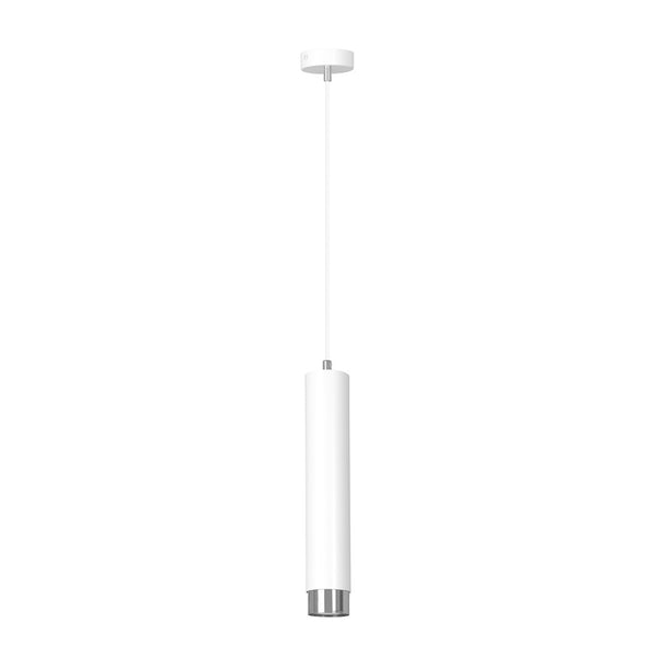 Kibo 1-light white and chrome pendant light