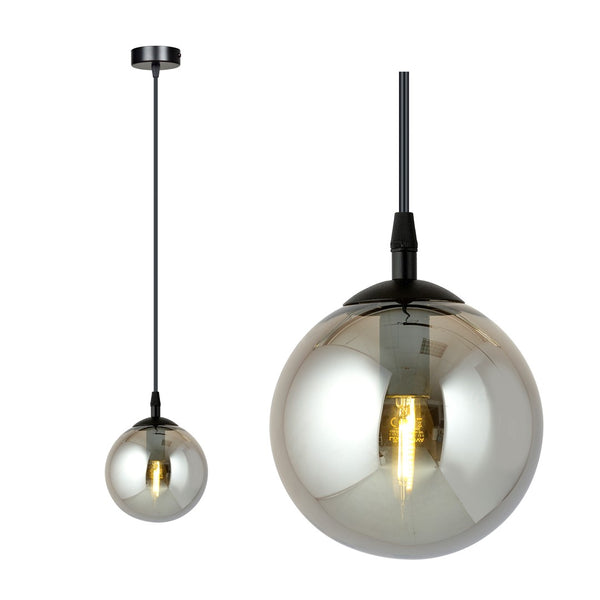 Cosmo 1-light pendant, black, graphite glass