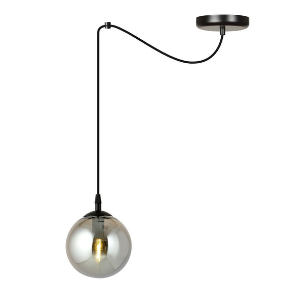 Gigi 1-light black pendant, graphite glass