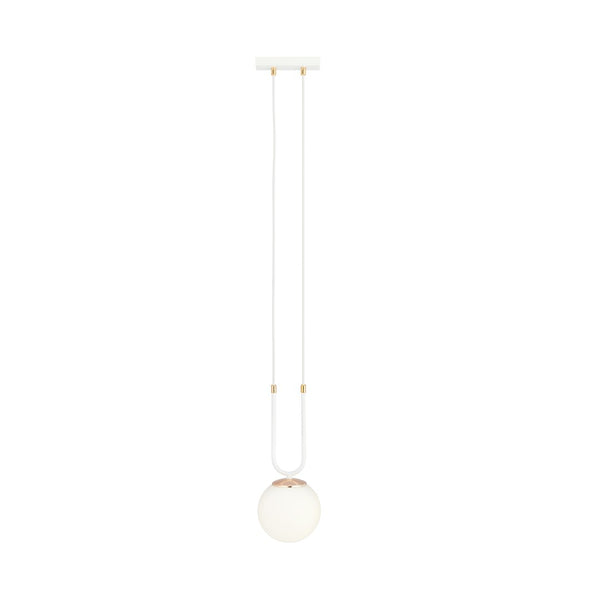 Glam 1-light pendant, white, opal glass
