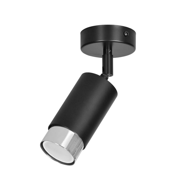 Hiro 1-light spotlight in black and chrome