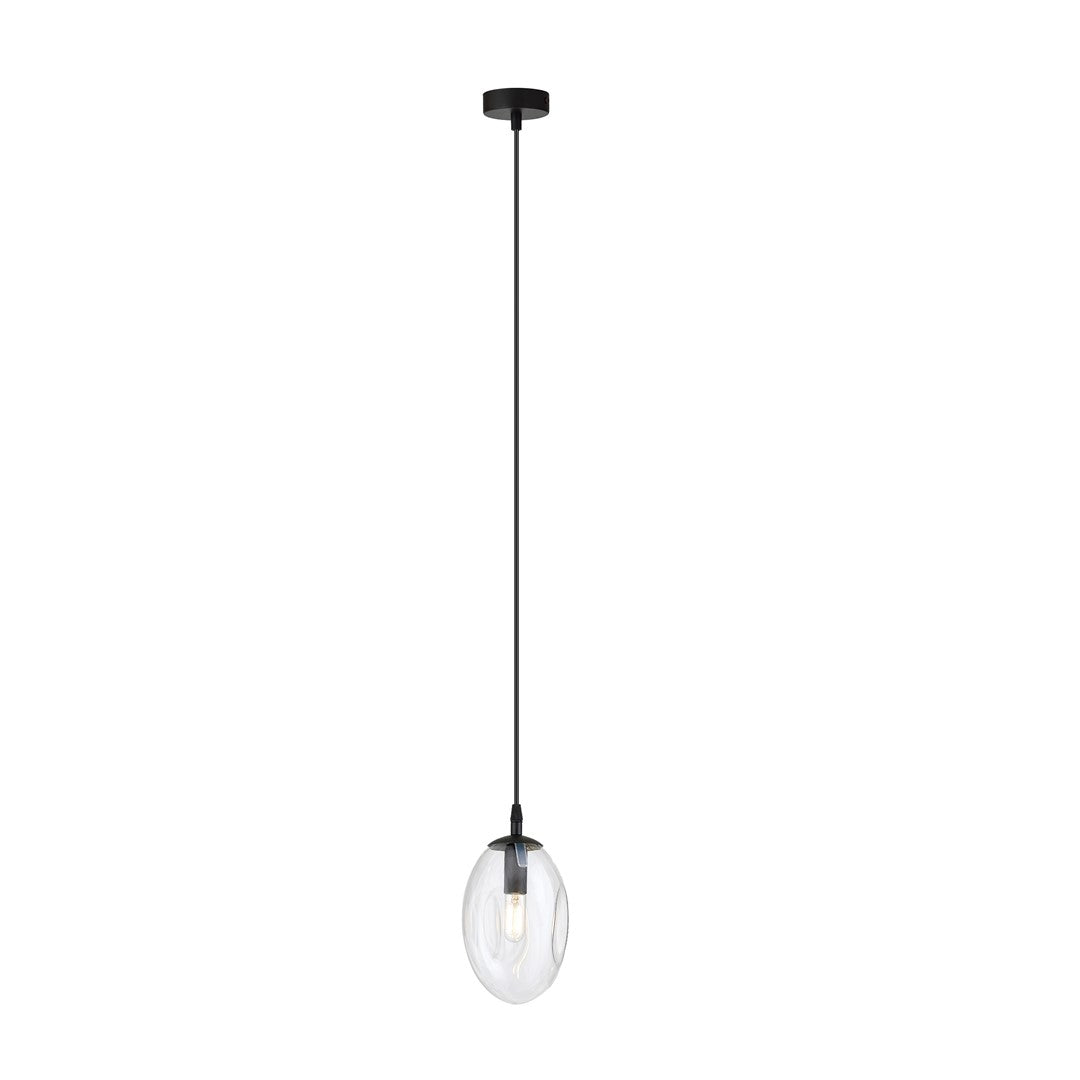 Astral 1-light black pendant, clear glass
