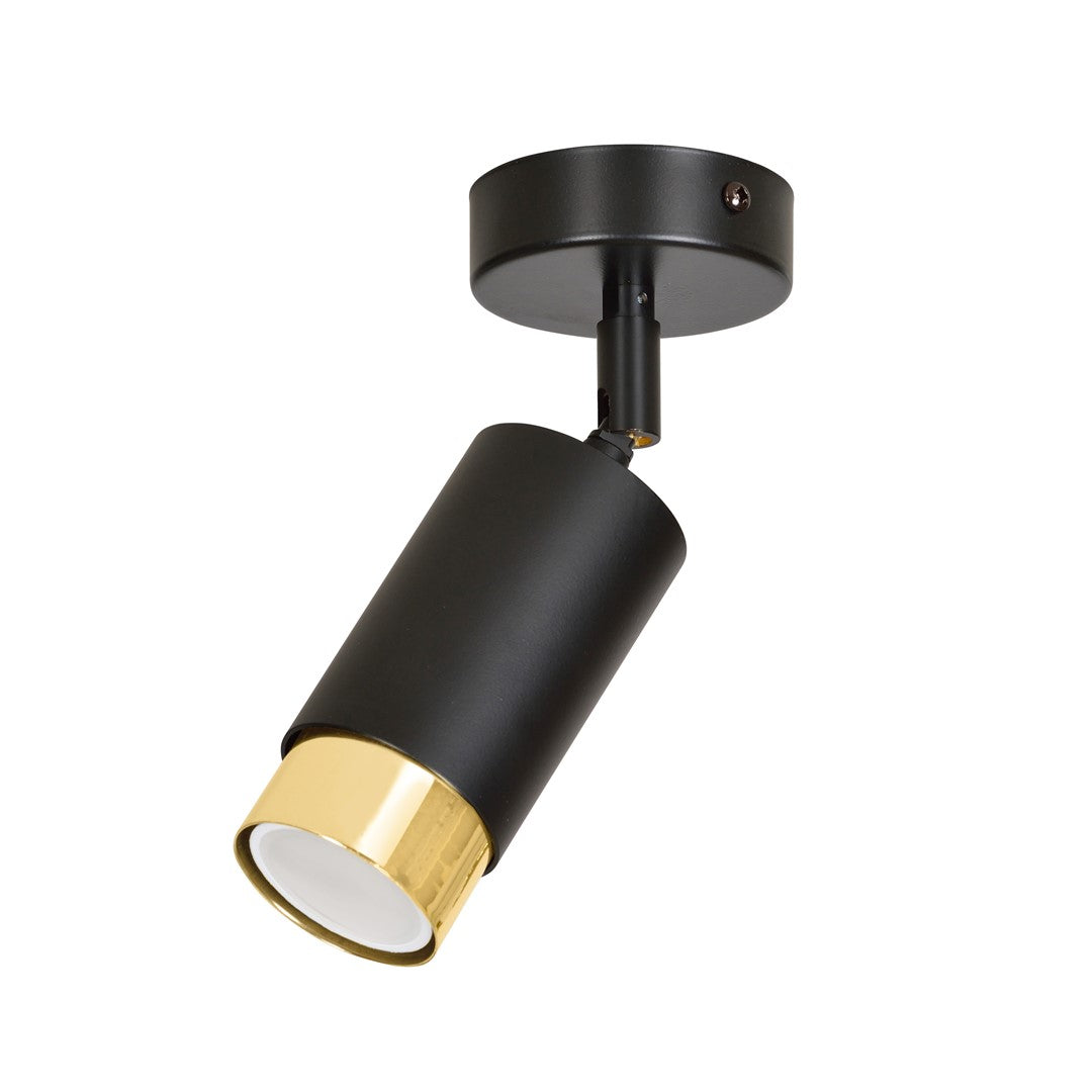 Hiro 1-light ceiling light, black and gold