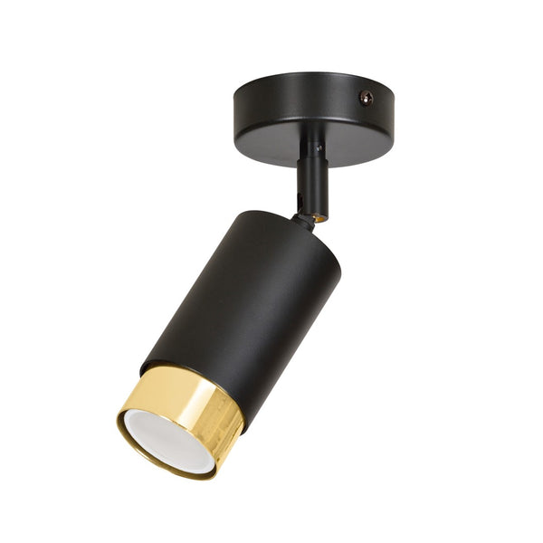 Hiro 1-light ceiling light, black and gold