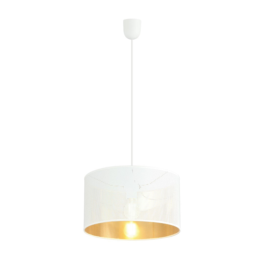 Aston 1-light pendant, white and gold