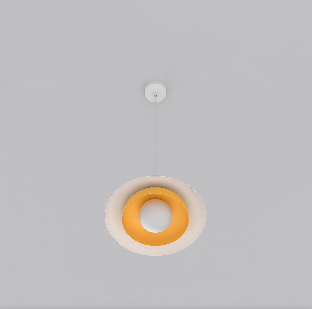 Skin 1-light white and orange pendant light
