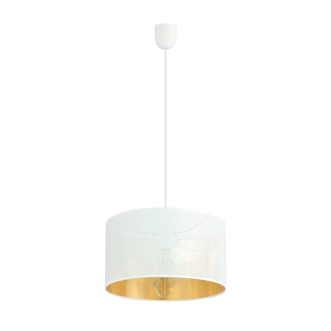 Aston 1-light pendant, white and gold