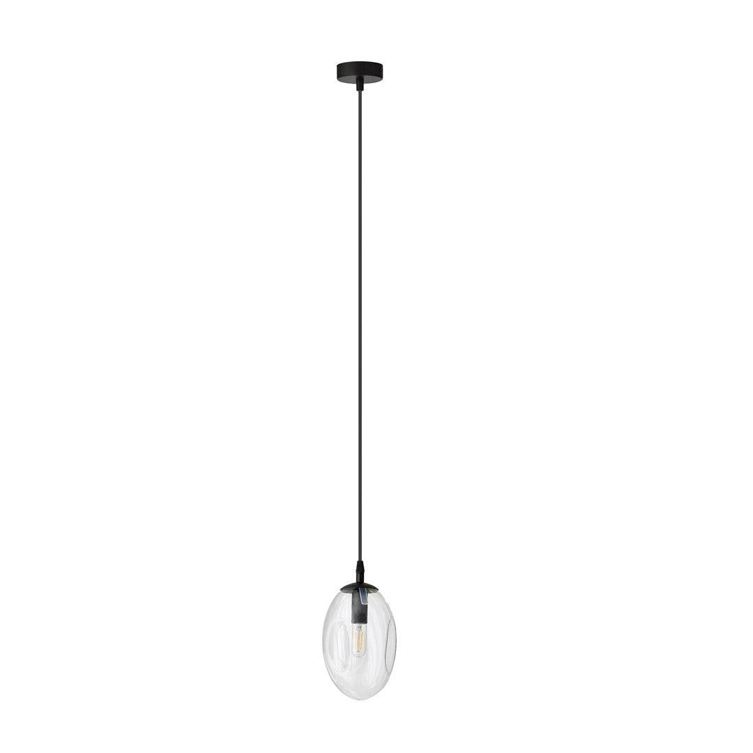 Astral 1-light black pendant, clear glass