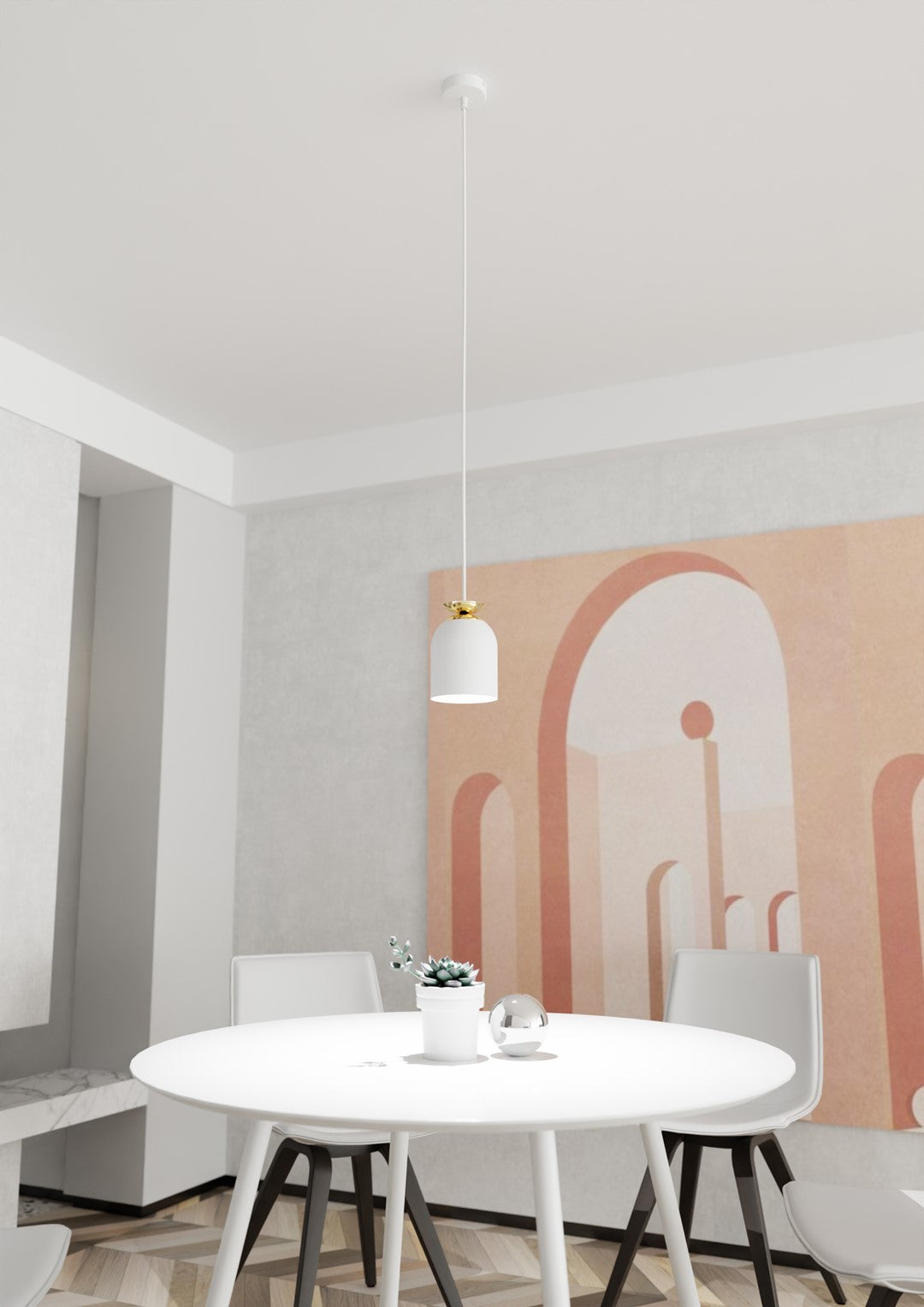 1-light white pendant light