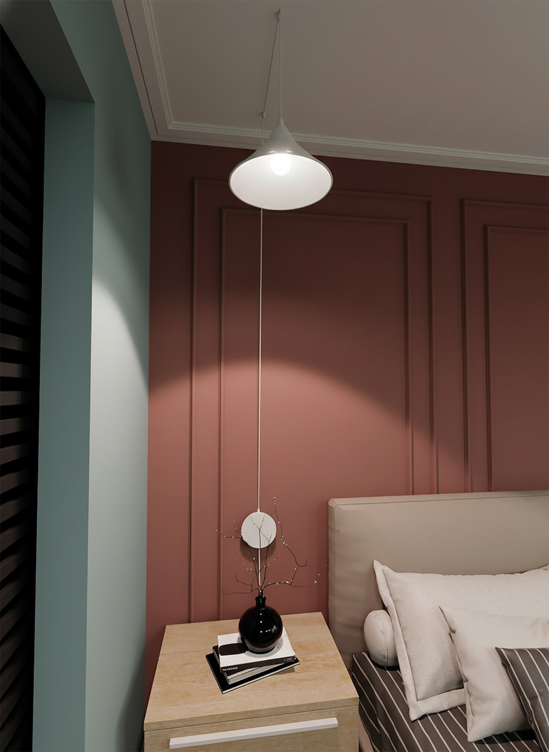 Abramo 1-light white pendant lamp