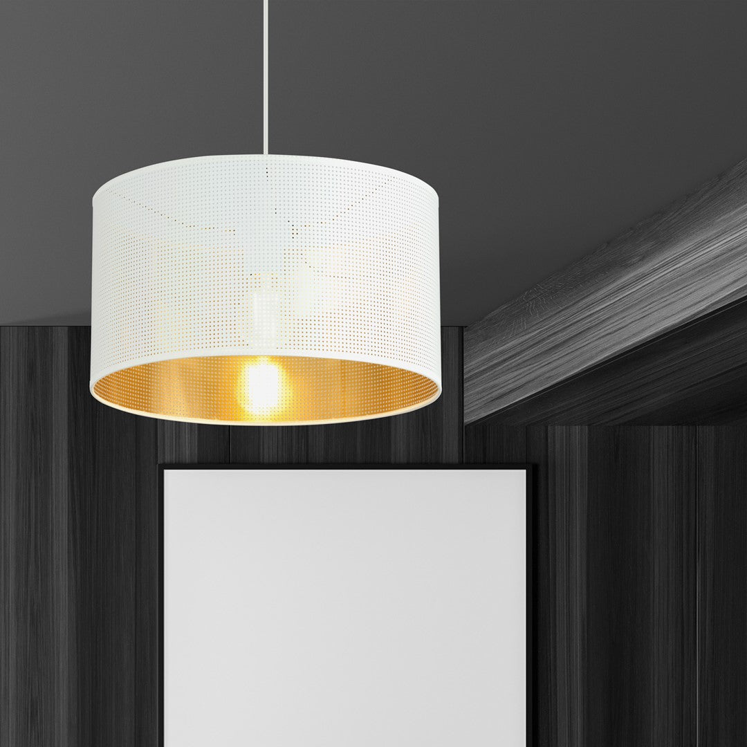 Aston 1-light pendant, white and gold