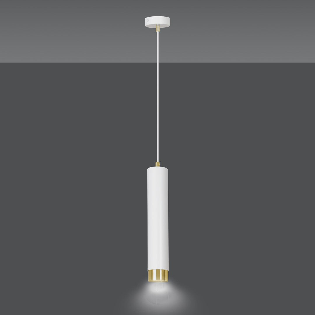 Kibo white and gold pendant light
