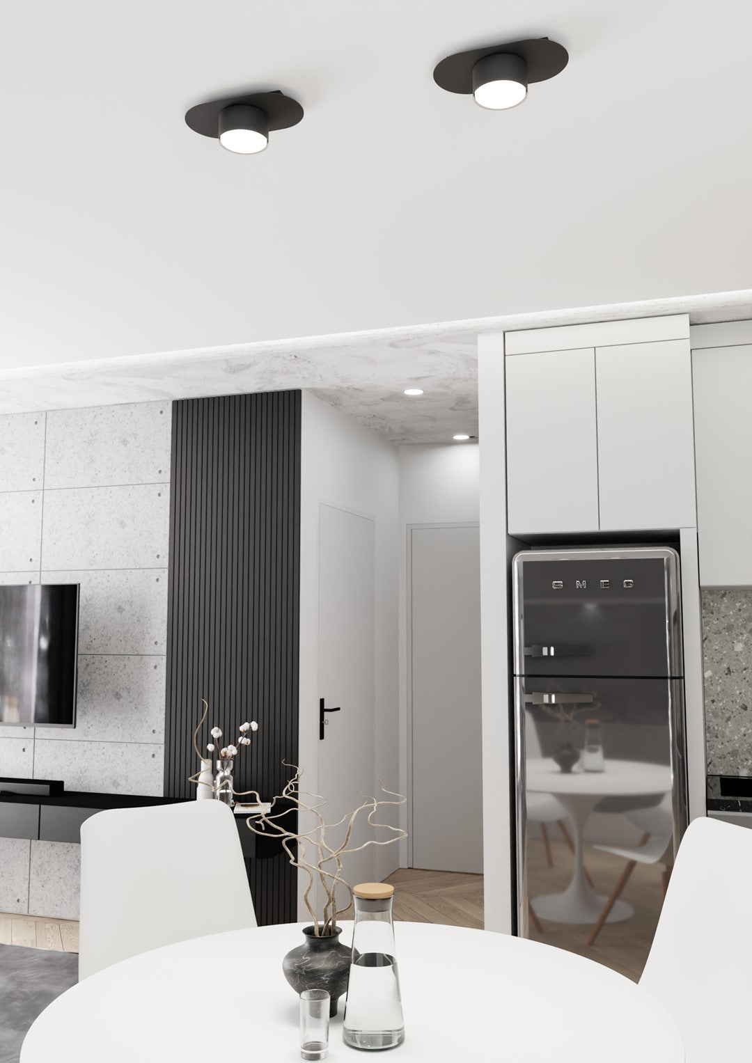 Stilo 1-light black ceiling light