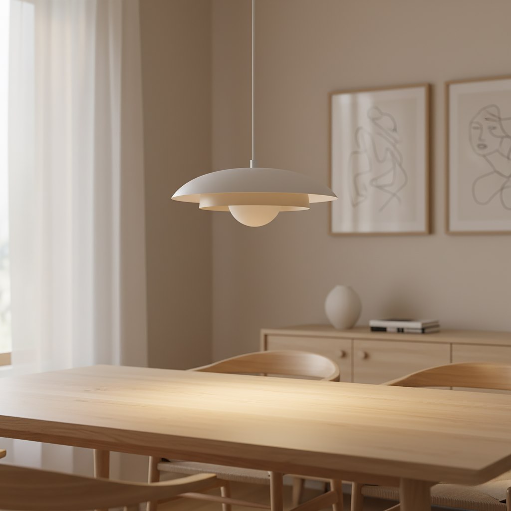 Skin 1-light pendant lamp, white and mocha