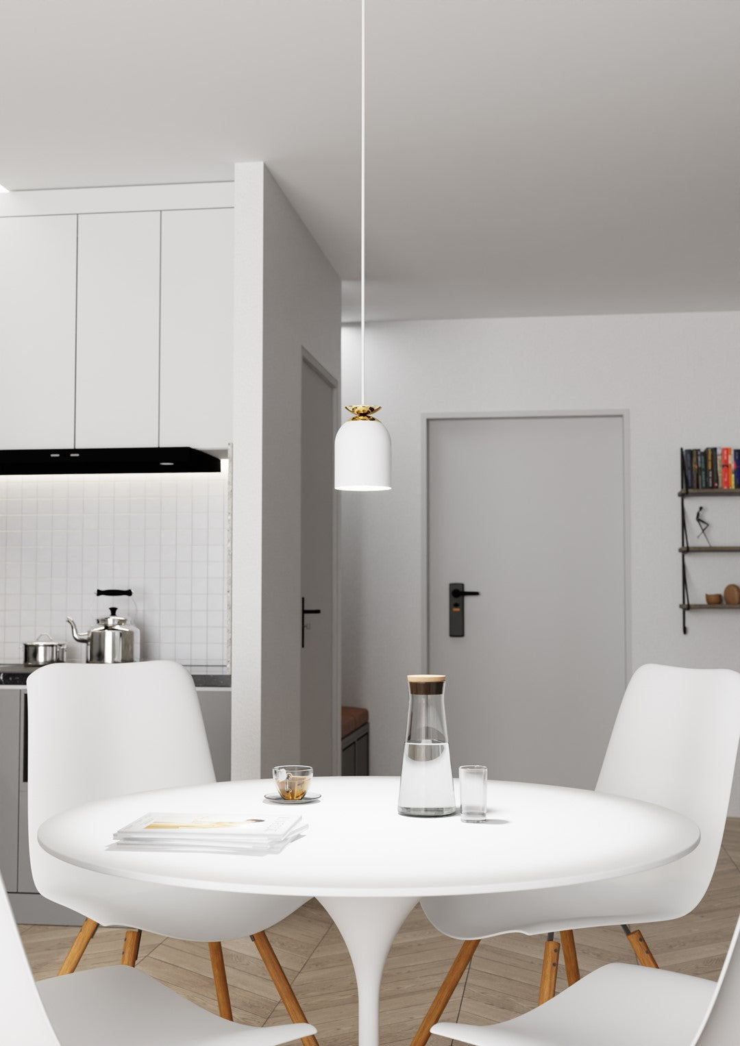 1-light white pendant light