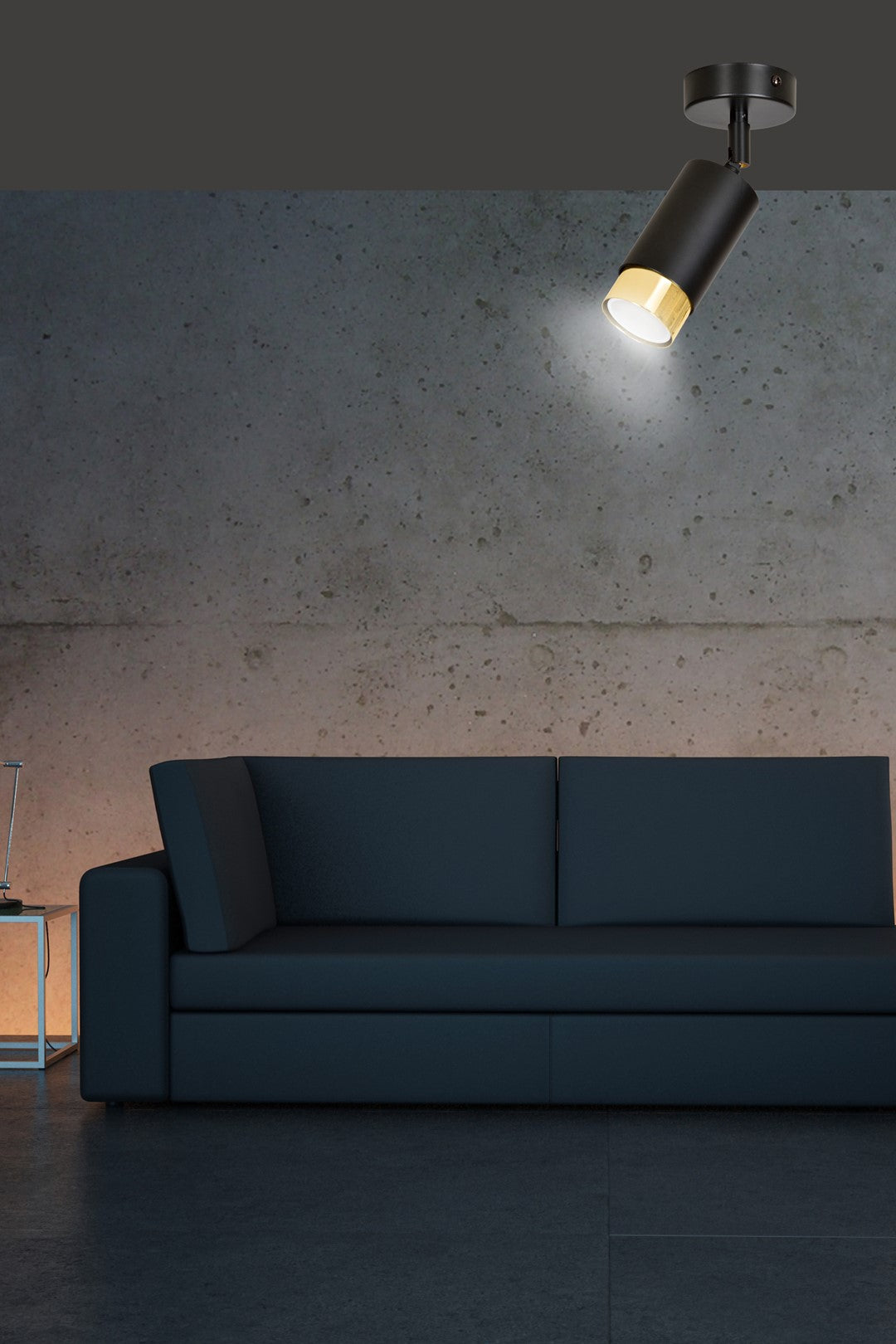 Hiro 1-light ceiling light, black and gold