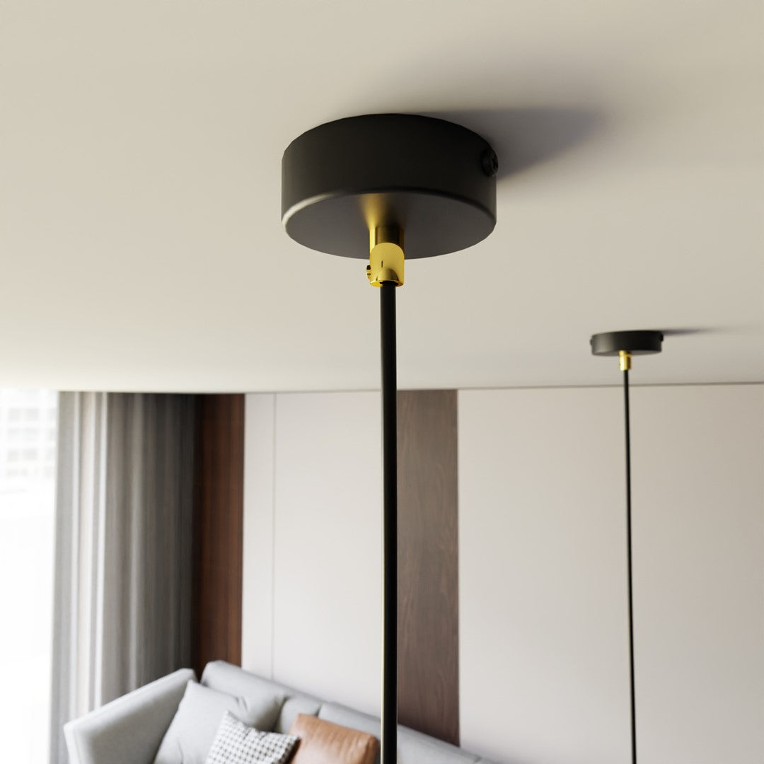 Elit 1-light black and gold pendant light