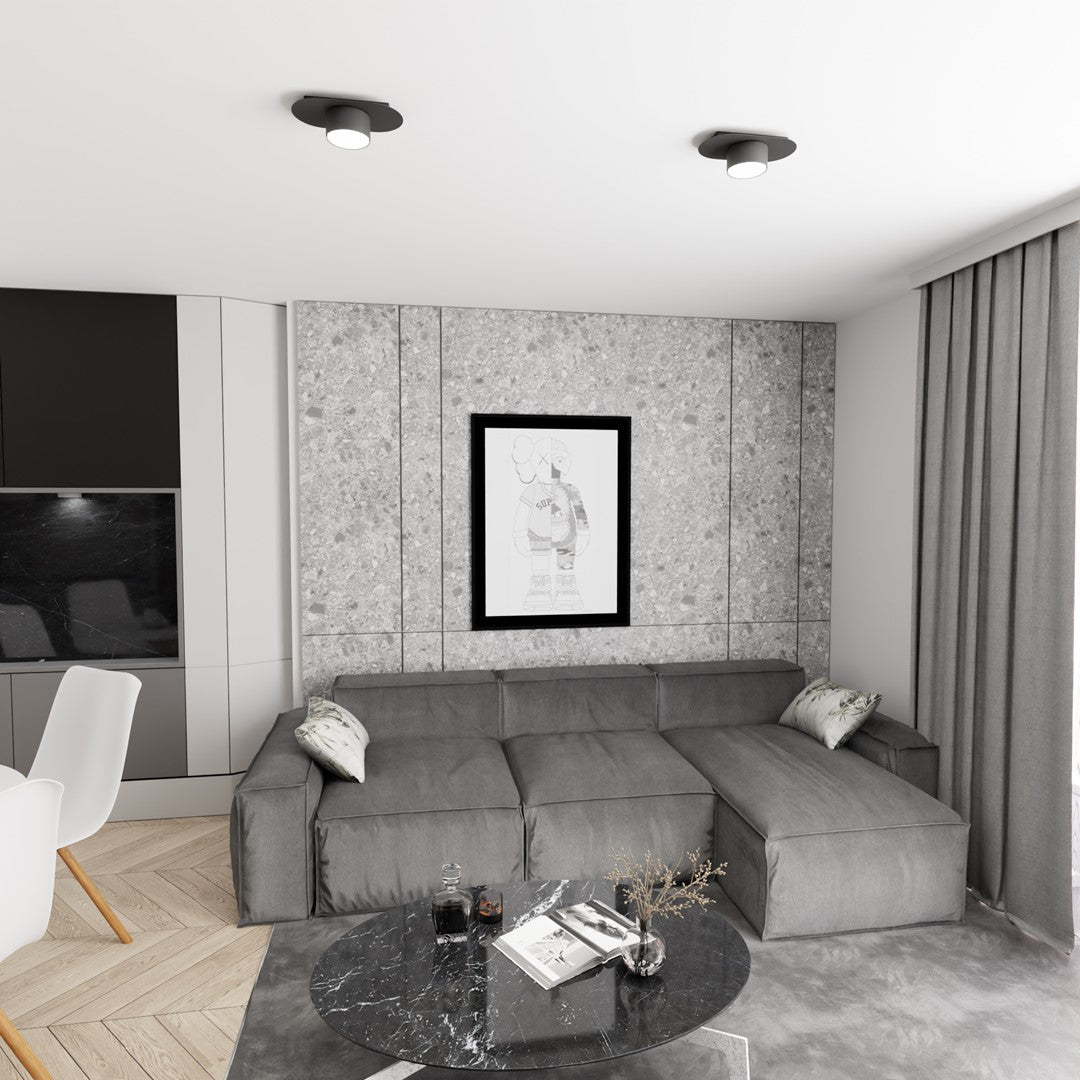 Stilo 1-light black ceiling light