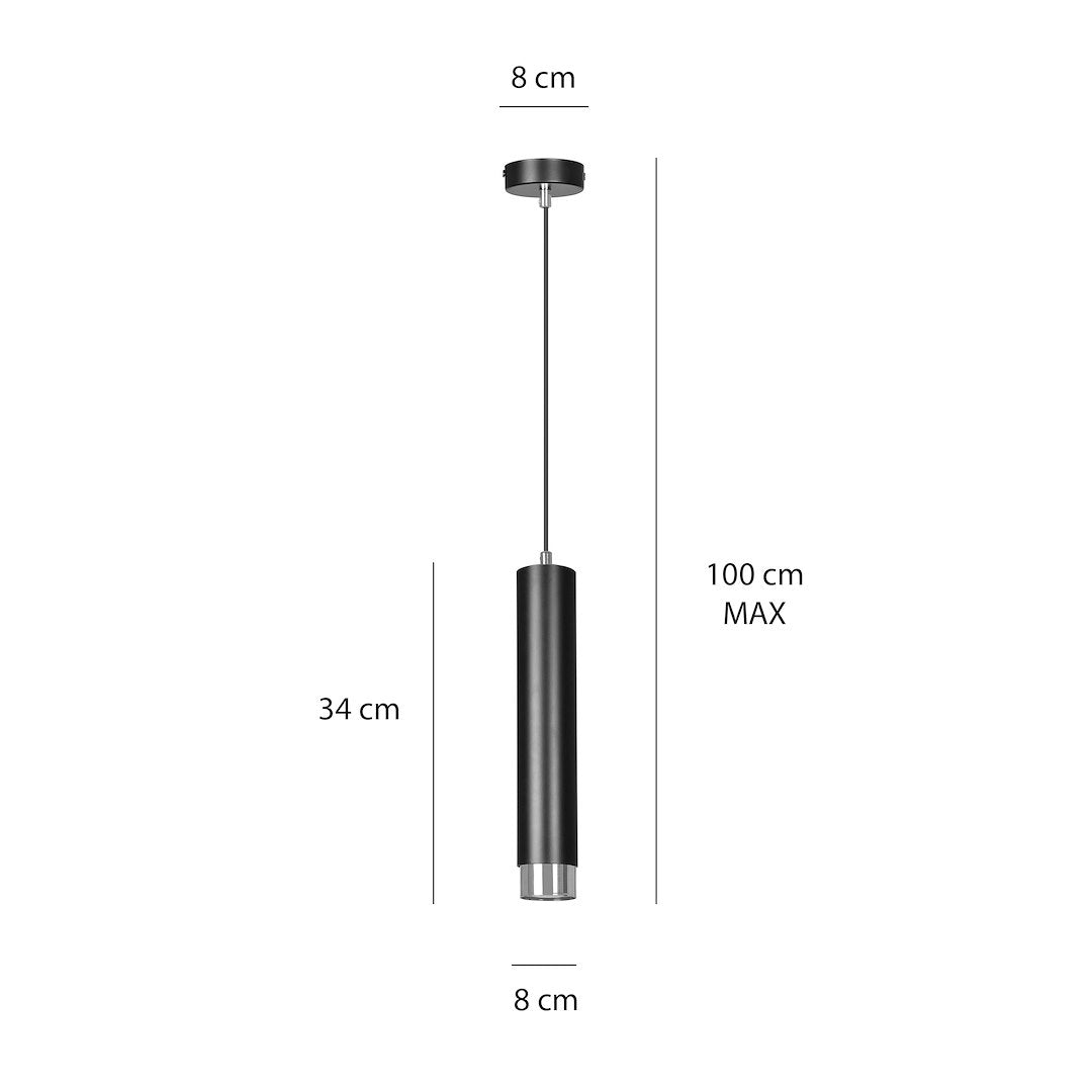 Kibo 1-light black and chrome pendant light