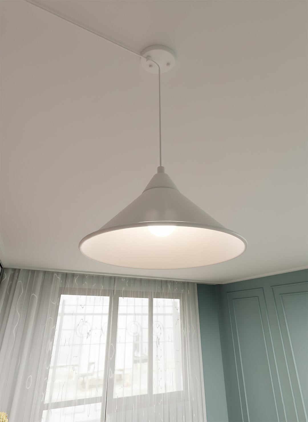 Abramo 1-light white pendant lamp
