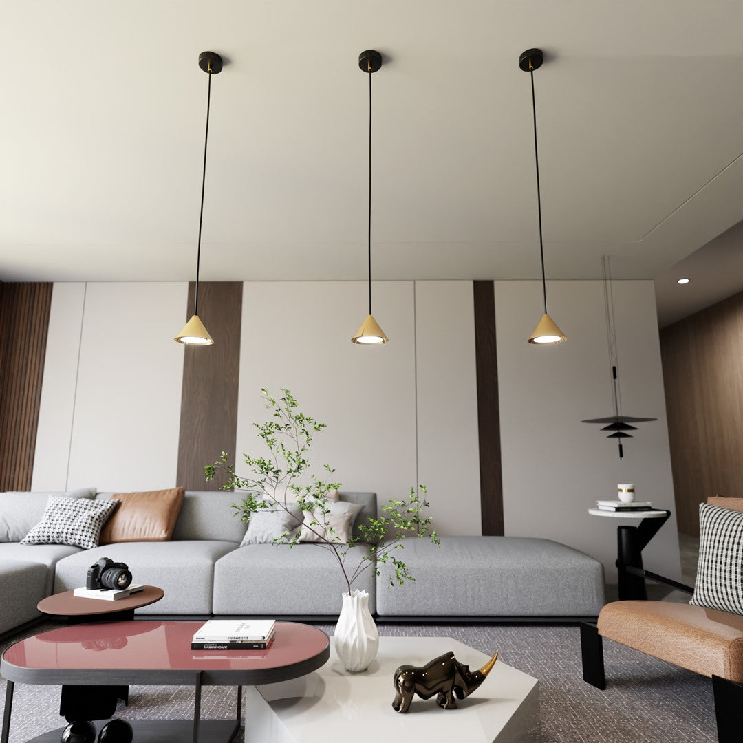 Elit 1-light black and gold pendant light