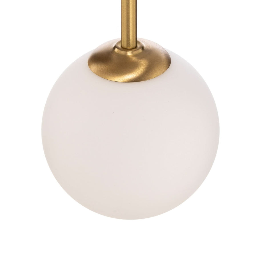Applique murale Alison en verre, laiton et blanc, 2 lumières, hauteur 89 cm