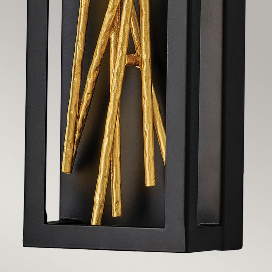 Applique murale LED Styx en acier, noir et laiton, hauteur 61 cm