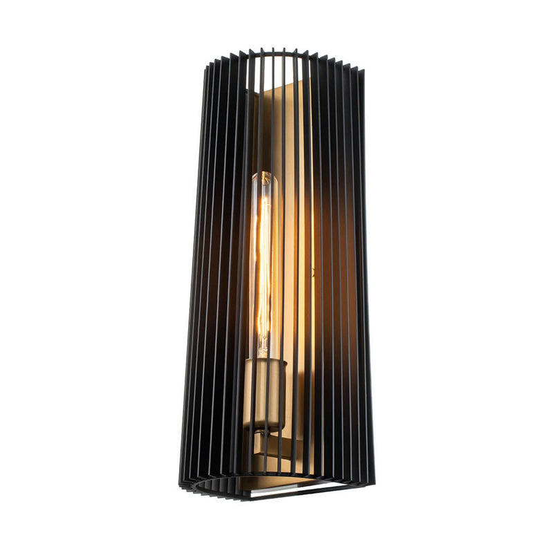 Applique murale Linara en acier, noir et laiton, hauteur 43,2 cm