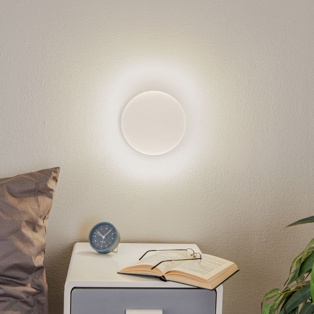 Applique murale Lunia New en métal, blanc, 2 lumières, Ø 20 cm