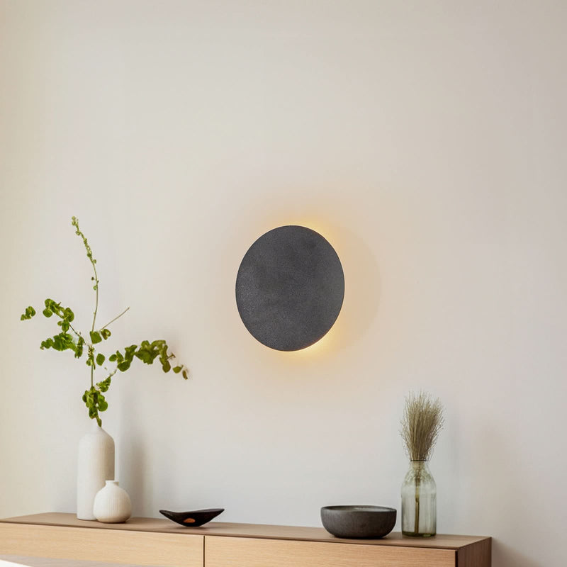 Applique murale Lunia New en métal, noir, 2 lumières, Ø 20 cm