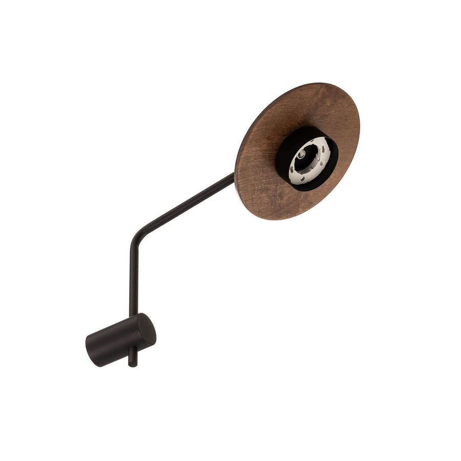 Applique murale Disk en bois, marron foncé et noir, hauteur 38 cm
