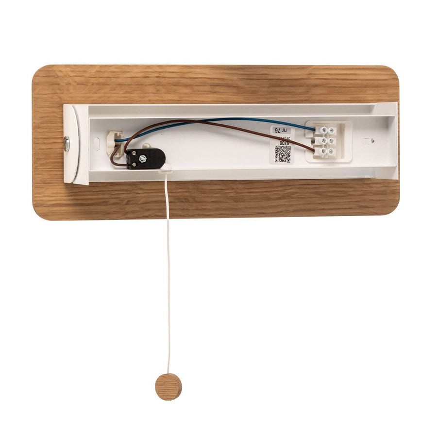 Applique murale Oslo en bois, chêne et blanc, hauteur 12 cm